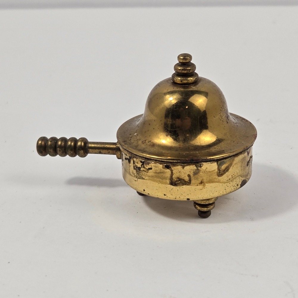 Vintage Gold Tone Product NYC Miniature Brass Silent Butler Crumb Catcher Lid